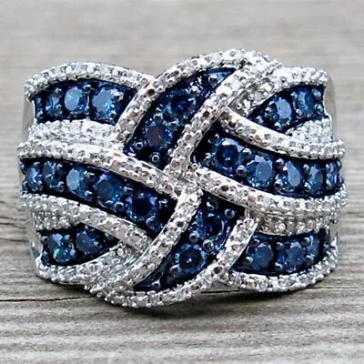 $2.35 • Buy Gorgeous Cubic Zircon 925 Silver Plated Ring Women Wedding Party Jewelry Sz 6-10