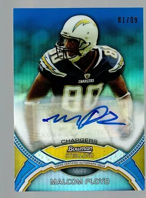 2011 Bowman Sterling Blue Refractors #BSAMF Malcom Floyd Autograph 81/99  • $7