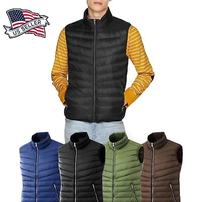 Mens Puffer Vest Jacket Bubble Coat Quilted Padded Outwear Winter Light Weight • $23.99