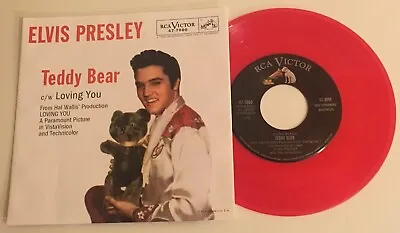Elvis Presley / Teddy Bear & Loving You / Red Vinyl 45 W PS / Mint! • $30