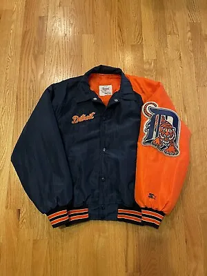 Vintage Starter Detroit Tigers Jacket Sz Small 90s Made In USA • $99.95