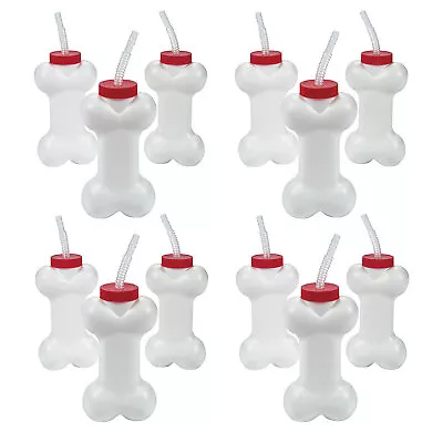 Fun Express Bulk 60 Pieces Dog Bone Cups With Lids & Straws • $119.99