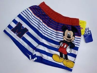 Boy's Size 12M Mickey Mouse Swim Trunks Swimsuit UPF 50+ Red White Blue • $12.71