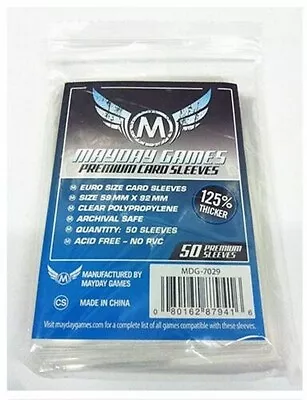 50 Mayday Games Premium Euro Card Sleeves 59x92mm MDG7029 • £2.50