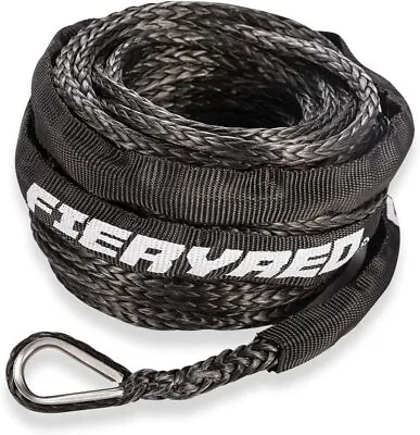 Black Synthetic Winch Line Cable Rope 3/16  X 50ft 8200LBs W/ Protective Sleeve • $41.99