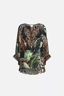 CAMILLA Raglan Sleeve Blouse Easy Tiger Print O/S • $150