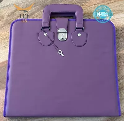 Masonic Regalia File Apron Case PROVINCIAL Soft Handle IMITATION LEATHER Purple • $49.99