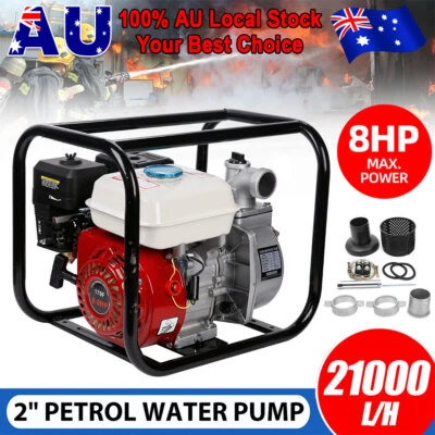 4-Stroke OHV Water Pump Petrol Electric Fire Fighting 2  High Flow Pressure 8HP • $220.95