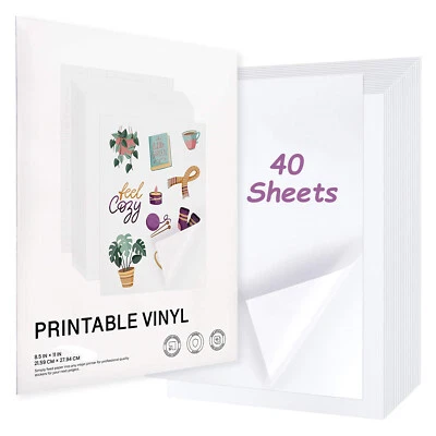 $58.99 • Buy  8.5x11  Printable Vinyl Sticker Waterprof Glossy/Matte For Inkjet&Laser Printer