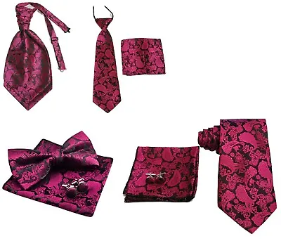 Bow Tie + Handkerchief Or Cummerbund Cufflink Kid Adult Set Paisley Collection • £6.99