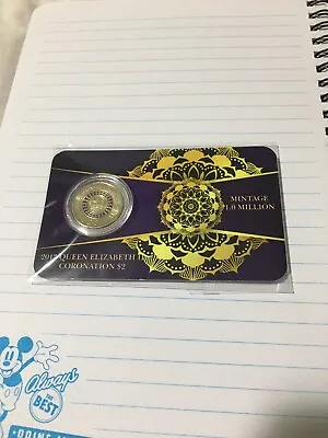 UNCIRCULATED 2013 Australian Carded $2 Coloured Purple Coin Queen’s Coronation • $135