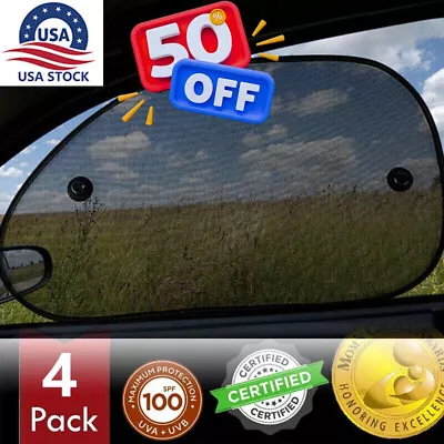 4Pcs Car Sun Shade Side Window Sun Shade Mesh Cover Windshield Sunshade Black • $4.99