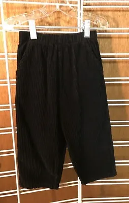NWT Mulberribush Or Tumbleweed Boy's Black Corduroy Pants~elastic Waist~boutique • $19