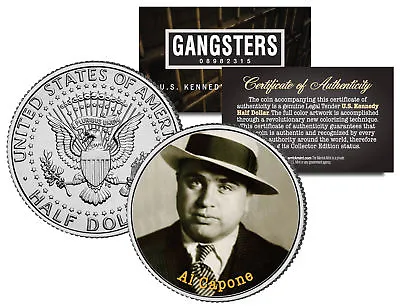 AL CAPONE CRIME BOSS Gangster Mob JFK Kennedy Half Dollar US Colorized Coin • $8.95