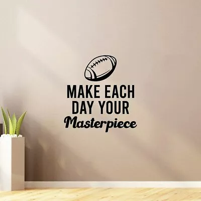 Masterpiece Rugby Sport Quote Vinyl Wall Art Sticker Home Room Gym Wall Decals • $10