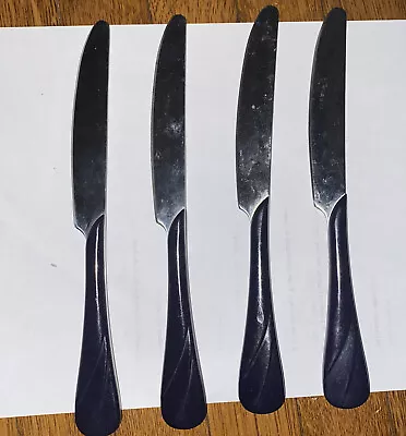 Vtg.~Fiestaware 4 Piece Retired  Cobalt” SWIRL Knives Flatware Silverware Fiesta • $19.99