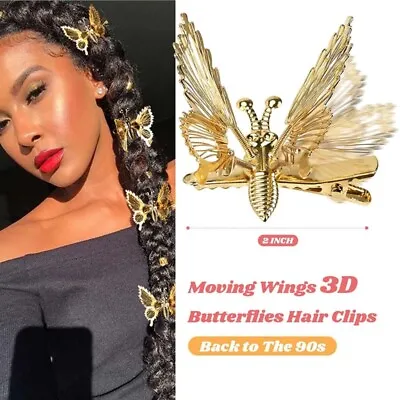 8Pcs Fluttering Butterfly Clip Metal Moving Butterfly Hair Clip Butterfly-Decor • $6.80