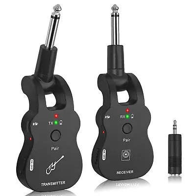 UHF Wireless Guitar System Audio Transmitter Receiver USB Rechargeable 6 Channel • $31.99
