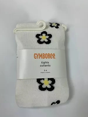 $12.99 • Buy NEW Bee Chic Black Yellow Mod Floral Flower Tights 3 4 