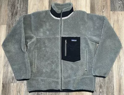 PATAGONIA Mens Retro X Jacket Deep Pile Gray Fleece Rare Size Medium • $174.99