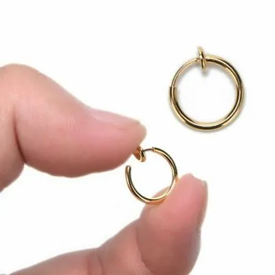 2 Piece Fake Nose Ring Goth Punk Lip Ear Clip On Septum Piercing Hoop Lip Hoop • $9.43