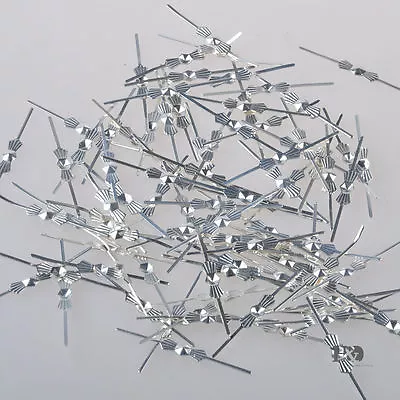 100pcs 33mm Silver Bowtie Pin Connectors Crystal Prisms Of Chandelier Lamp Parts • $7.99