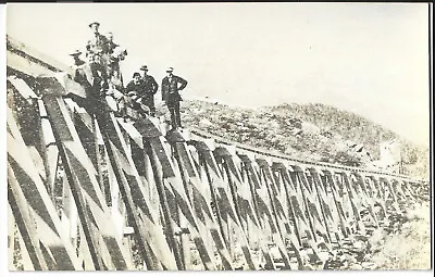 Men On Trestle Jacobs Ladder  Mount Washington New Hampshire  Real Photo • $5.99