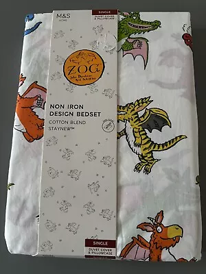 Bn M&S Marks & Spencer Zog Julia Donaldson  Duvet Set Single • £21.99