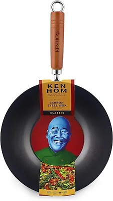 Ken Hom Carbon Steel Wok 27cm Classic Non-Induction • £20.21