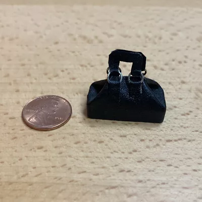 $51.51 • Buy Artisan Dollhouse Miniature Black Leather? Handbag Purse ALICE ZINN Fashion Chic
