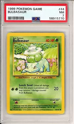 1999 Pokemon Game Bulbasaur PSA 7 #44 • $14.99