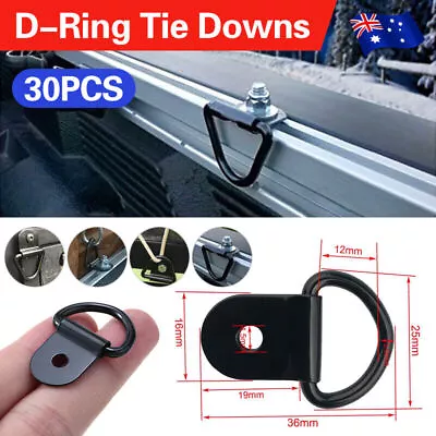 $18.82 • Buy 30PCS Black D-Ring Tie Down Stainless Steel Heavy Duty Anchor Point Universal AU
