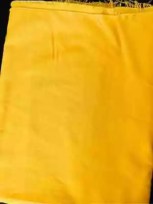 Vintage Fabric Yellow Poplin 100% Polyester 60” X 1 3/8 Yards • £22.95