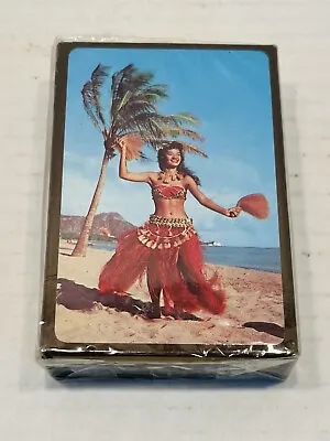 Hawaii Hula Girl On The Beach Playing Cards SEALED Vintage • $13.49