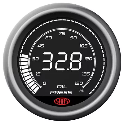 SAAS Oil Pressure Gauge 0-150 Psi 52mm Muscle Digital Series SG41230 • $123.10