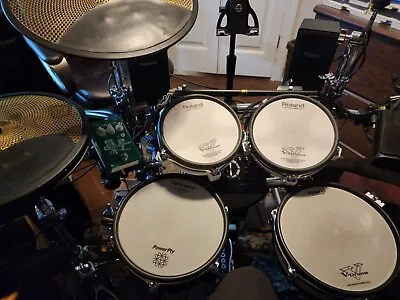 Complete Custom Roland Electronic V-Drum Set W/TD17 Module Travel Cases & More • $4250