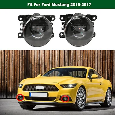 1Pair Front Bumper Driving Fog Lights Lamps L&R Fit For Ford Mustang 2015-2017 • £64.86