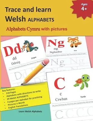 Trace And Learn Welsh ALPHABETS Welsh Language Learning Workbook For Beginner... • £9.11