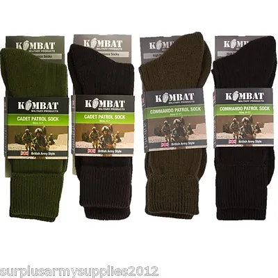 £20.99 • Buy Military Socks British Army Style Black Green Cadet Commando Patrol Socks Hiking