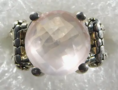 MICHAEL DAWKINS STERLING Faceted Pink STONE MANUFACTURED Vintage RING Size 6.8 • $47.20