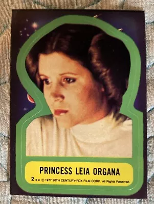 1977 Star Wars Sticker #2 Princess Leia Organa EX/NM Topps Vintage • $12