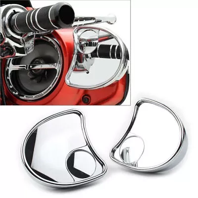 Chrome Fairing Mounted Mirror+Blind Spot Mirror Fit Harley Batwing Touring 14-18 • $46.39