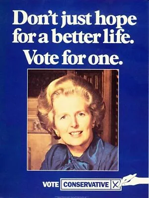 £5.38 • Buy 1979 Conservative Party Vote For Margaret Thatcher Election Poster Print A3/A4