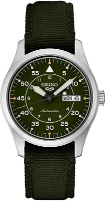 Seiko 5 Sports Military Flieger Automatic Watch With Green Nato Strap SRPH29K1 • £224