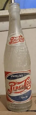 Vintage Pepsi:Cola Double Dot RWB 12oz Soda Bottle DemingNM  1947 👀 • $15