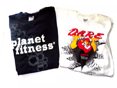 2 Men's Large Tee Shirts Planet Fitness & D.A.R.E. MR • $9.21