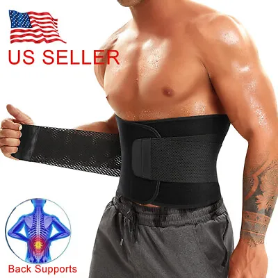 Men's Neoprene Waist Trainer Trimmer Supports Weight Loss Body Shaper Sweat Belt • $12.79