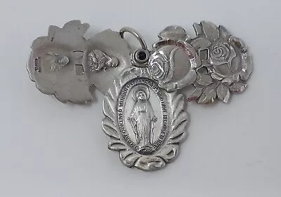 Virgin Mary Sterling Silver Pendant With Rose Chapel Religious Necklace Pendants • $32