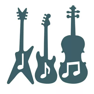 Guitar Metal Cutting Dies Scrapbooking Stencils Craft Musical Instrument Stencil • £2.65