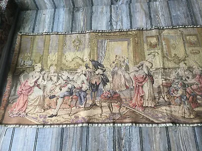 Vintage European Tapestry Wall Hanging Table Runner 56  X19  • $71.10